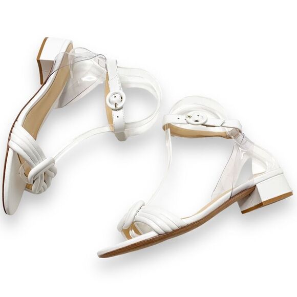 Alexandre Birman Vicky Vinyl 30 in White Low 1” Block Heel Women’s Size 37 (6.5) - Picture 6 of 11